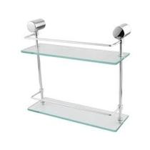 Porta shampoo duplo abs cromado e vidro Porta shampoo duplo abs cromado e vidro