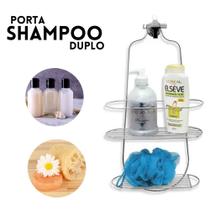 Porta Shampoo Duplo Cromado Parede Registro N069 Niquelart