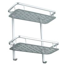 Porta Shampoo Duplo Prateleira Banheiro Parede Chuveiro Aluminio Sabonete