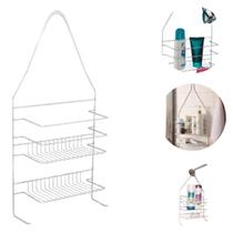 Porta Shampoo e Sabonete Suporte de Canto Parede Banheiro Branco