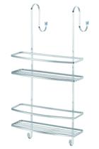 Porta Shampoo e Toalha Duplo Cromado 4 Ganchos Suporte para Box Toalheiro Sem Furo - Kit com 2 unidades Porta Shampoo e Toalha Duplo Cromado 4 Ganchos Suporte para Box Toalheiro Sem Furo - Kit com 2 unidades