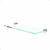 Porta Shampoo Fenda Redonda Modelo Orion Prata Alto Brilho Grego Metal