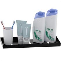 Porta Shampoo Inox Suporte De Parede Banheiro Preto MAX