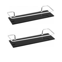 Porta Shampoo Ou Prateleira vidro FUMÊ RETO Banheiro Ou Cozinha 30cm 02 UNIDADES Porta Shampoo Ou Prateleira vidro FUMÊ RETO Banheiro Ou Cozinha 30cm 02 UNIDADES