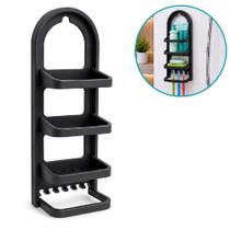 Porta Shampoo Prateleira Nitron Organizador de Parede com Gancho Preto Yeet Porta Shampoo Prateleira Nitron Organizador de Parede com Gancho Preto Yeet