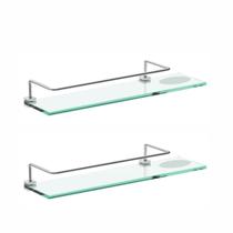 Porta Shampoo Prateleira Tripla Suporte Vidro Kit 2 Peças Fenda Alto Brilho Troia Porta Shampoo Prateleira Tripla Suporte Vidro Kit 2 Peças Fenda Alto Brilho Troia
