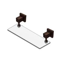 Porta Shampoo Retangular Vidro 8mm Corten Square Luxo Marrom