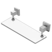 Porta Shampoo Retangular Vidro 8mm Cromado Square Luxo