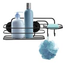 Porta Shampoo Saboneteira 2 ganchos Preto Fosco Super Adesivo 3m Arthi Porta Shampoo Saboneteira 2 ganchos Preto Fosco Super Adesivo 3m Arthi