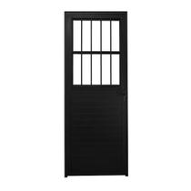 Porta Social Lambril Alumínio Preto 2.10 x 80 Lado Esquerdo Hale