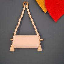 Porta /suporte /papel toalha/porta toalhas em macramê