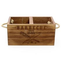 Porta Suporte Talheres De Madeira Pinus Rustico Churrasco