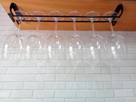 Porta Taças para 6 Taças De Vinho - Teto - Decoração Barzinho - suporte para taças - preto Porta Taças para 6 Taças De Vinho - Teto - Decoração Barzinho - suporte para taças - preto