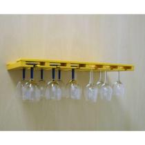 Porta Taças Reto Suporte Decorativo Para Adegas Bar Amarelo Laca Porta Taças Reto Suporte Decorativo Para Adegas Bar Amarelo Laca