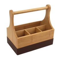 Porta Talher Bambu Couro 26cm - ACASA Porta Talher Bambu Couro 26cm - ACASA