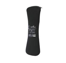 Porta talher com capa neopreme e zíper e frases diversas 24cm