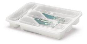 Porta Talher com Tampa 04 Divisórias Organizador Gaveta - Nitron