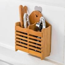 Porta Talher de Bambu Organizador de Talheres para Cozinha Ecológico e Durável