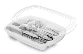 Porta talher de gaveta c/ tampa branco - NIQUELART