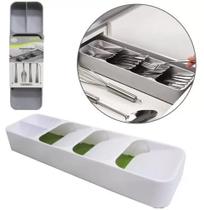 Porta Talher De Gaveta De Plástico com 5 Divisórias - Compact Cutlery Organiser