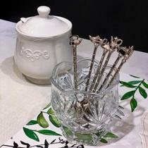 Porta talher de vidro decorativo para colher de chá ou café - lyor