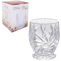 Porta talher de vidro relevo prima 13x10,5cm de ø na caixa - LYOR