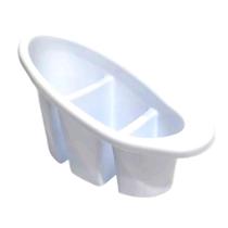 Porta Talher Escorredor Secador Plástico Oval 3 Divisórias