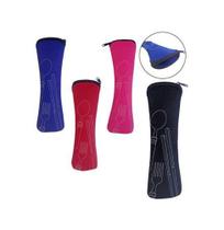 Porta Talher Estojo com Ziper Neoprene Decorado 24x7cm - Fu Xing Porta Talher Estojo com Ziper Neoprene Decorado 24x7cm - Fu Xing