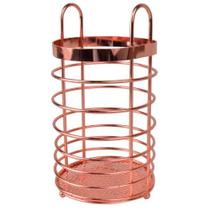 Porta talher organizador de metal rose gold