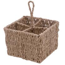 Porta Talher Quadrado Natural Rattan 18 cm - Mimo Style - YK1503