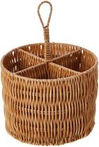 Porta Talher Redondo Vertical Rattan Resistente