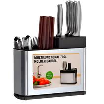 Porta Talher Suporte Faca Escorredor Cozinha Pia Aço Inox