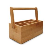 Porta Talher Vertical Bambu Com Alça - Tyft