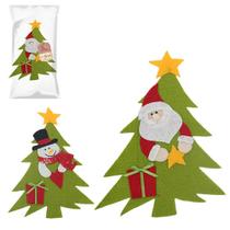 Porta Talheres Ceia de Natal Feltro Mesa Posta Decoração Árvore Natalina 22cm - Art Christmas