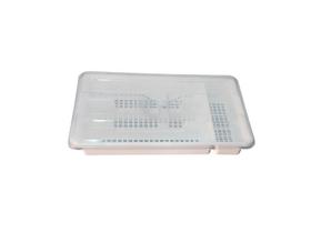 Porta talheres com tampa e fundo telado branco micromax