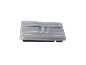 Porta talheres com tampa e fundo telado preto micromax