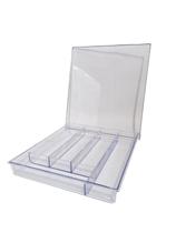 Porta Talheres Cristal Premium Com Divisórias E Com Tampa