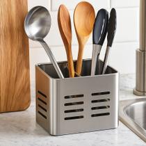 Porta Talheres de Inox Mimo Style com Divisória Dupla Organizador de Pia Porta Talheres de Inox Mimo Style com Divisória Dupla Organizador de Pia