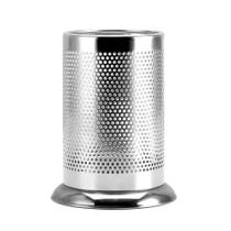 Porta Talheres De Inox Redondo Escorredor Suporte Cozinha Vazado Louça Cromado Organizador Utensílio