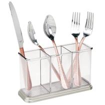 Porta-talheres e utensílios MDesign Hyde Collection transparente/escovado Porta-talheres e utensílios MDesign Hyde Collection transparente/escovado