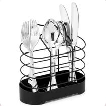 Porta Talheres Escorredor De Pia Preto - Arthi
