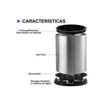 Porta Talheres Escorredor Inox c/ Base Giratória Porta Talheres Escorredor Inox c/ Base Giratória