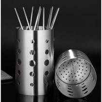 Porta Talheres Escorredor Utensílios Aço Inox 12x15cm JJB Porta Talheres Escorredor Utensílios Aço Inox 12x15cm JJB