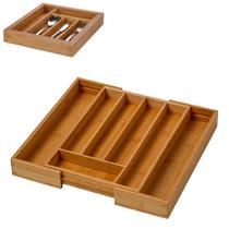 Porta talheres extensível organizador bambu 7 divisórias gaveta utensílios suporte cozinha multiuso