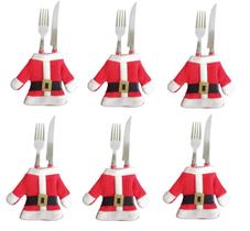Porta Talheres Garfo Faca 6 Unidades Papai Noel Enfeite De Mesa Natal