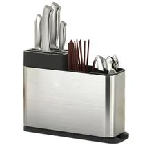 Porta Talheres inox Pia Escorredor e organizador de facas Em Aço Inoxidável Utensílios cozinha