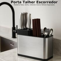 Porta Talheres Multifuncional Ecorredor Utensílios Cozinha Organizador Suporte Pia Água Louça