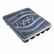 Porta Talheres Organizador C/ Tampa 35x30x5Cm 6 Divisórias