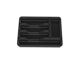 Porta talheres para gaveta com 5 divórias preto micromax