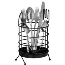 Porta Talheres Querida Black Arthi Aço Resistente com Pintura Epóxi Design Moderno e Funcional